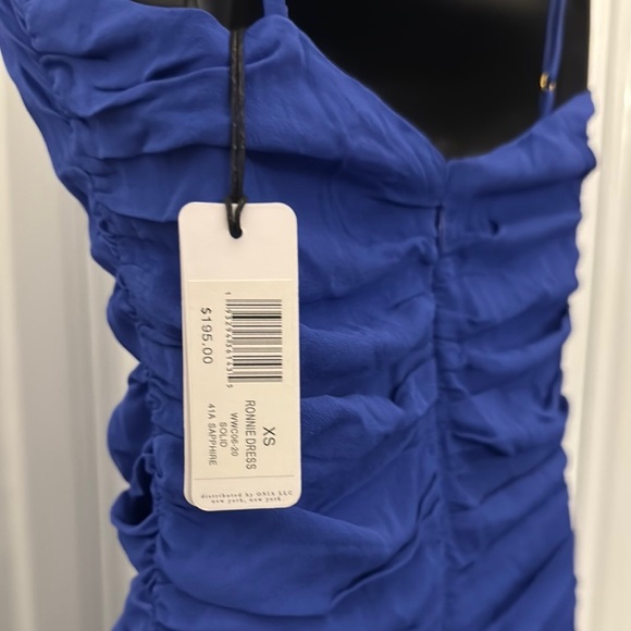NWT WeWoreWhat Ronnie Dress Royal Blue Bodycon Ruched Form-Fitting Mini Dress XS - Picture 3 of 10